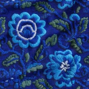 پارچه مخمل روبالشی پارچه باما طرح سه بعدی گل مدرن کد 5013929