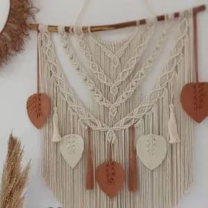 دیوار کوب مکرومه بافی مدل برگ 987