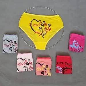 شورت زنانه نخی سایز دوایکس لارج طرح فانتزی بسته 6 عددی