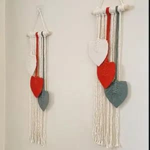 دیوارکوب سه برگ مکرومه آویز مدل متین