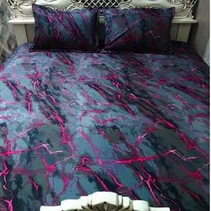 روتختی دونفره دور کشدوزی ماربل صورتی سرخابی