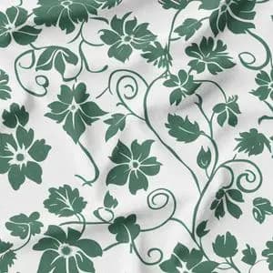 پارچه لباسی طرحدار پارچه الف مدل کرپ بوگاتی طرح شاخ و برگ کد 4011406