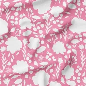 پارچه مخمل روتختی طرح گل و برگ کد 5012539