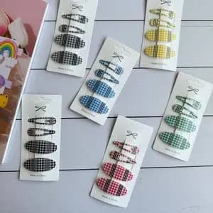 گیره مو تق تقی روکش دار دخترانه 4 عددی دو جفتی