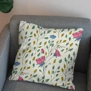 پارچه مخمل پورشه طرح گل و برگ کد 5012689