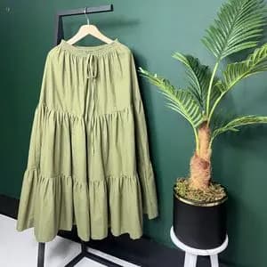 دامن طبقه ای لینن زنانه قد90