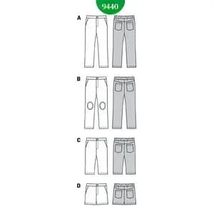 الگو خیاطی شلوار و شلوارک دخترانه بوردا کیدز کد 9440 سایز 2 تا 7 سال متد مولر