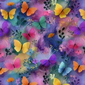 پارچه مخمل روتختی یک نفره پارچه باما طرح سه بعدی پروانه آبرنگی کد 5013881