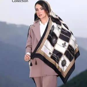 شال مشکی کرم نخ اسپان