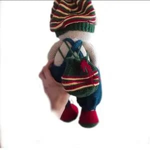 عروسک بافتنی خرس کوله پشتی دار