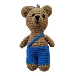 جاکلیدی عروسکی و آویز کیف قلاب‌بافی‌شده