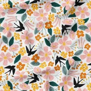 پارچه مخمل پورشه طرح گل و برگ کد 5012585