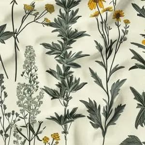 پارچه لباسی پارچه الف مدل کرپ بوگاتی طرح شاخ و برگ کد 4011440