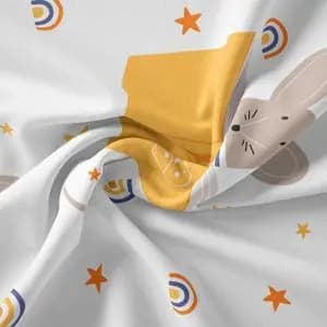 پارچه ملحفه مدل مخمل نوزادی طرح موشی 5011646