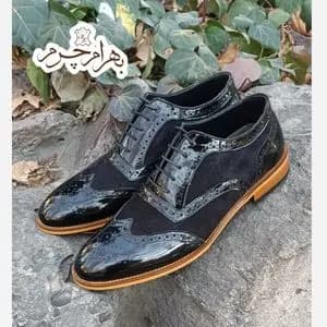 کفش مردانه مجلسی چرم طبیعی مدل نیلسون ورنی و اشبالت