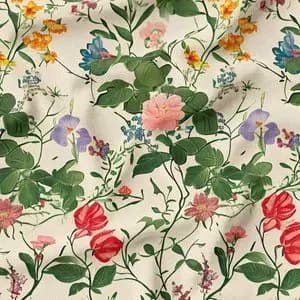 پارچه لباسی طرحدار پارچه الف مدل کرپ بوگاتی طرح شاخ و برگ سایا کد 4011398