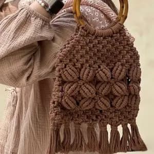 کیف‌مکرومه بافی مدل فندقی