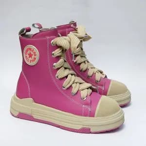 آلستار ساق بلند صورتی چرمی All star