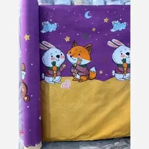 پارچه لحاف پارچه تشک پارچه پرده عروسکی پارچه دخترانه پارچه پسرانه روباه و خرگوش