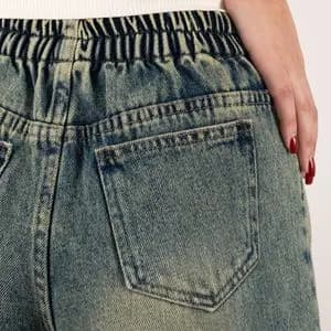 شلوار جین واید لگ تینت سبز