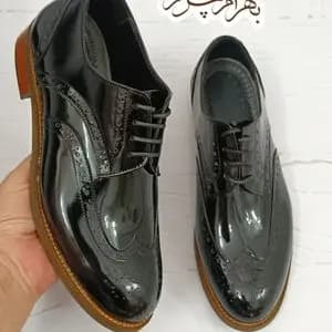 کفش پسرانه زنانه چرم دستدوز مدل ویلی مشکی