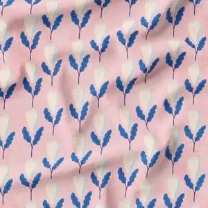 پارچه مخمل روبالشی طرح گل و برگ کد 5012606