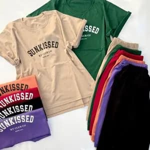 ست تیشرت و شلوارک زنانه فری سایز 36 الی 44