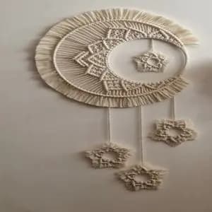 دیوار کوب مکرومه مدل ماه