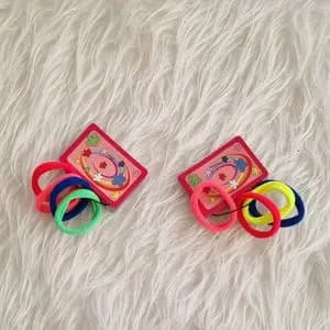 کش مو حوله ای رنگی دخترانه سایز بزرگ بسته 4 عددی