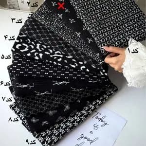 شال پلیسه برشکا سفیدمشکی وارداتی