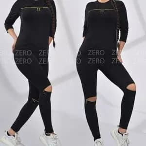 ست تیشرت و شلوار زاپ دار