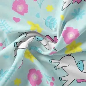 پارچه ملحفه مدل مخمل نوزادی طرح یونیکورن مدل 5011389