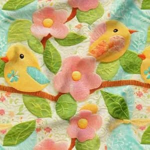 پارچه مخمل پارچه باما طرح 5 بعدی پرندگان کد 5013524