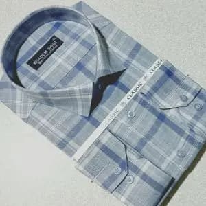 پیراهن تترون مردانه کلاسیک چهارخونه کد 02