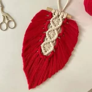 برگ مکرومه بافی آویز دکوراتیو