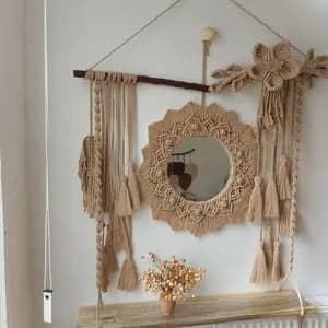 دیوارکوب و ست کامل شلف و اینه مکرومه طرح مینا