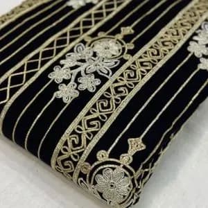 پارچه وال کتان نوار دوزی هندی