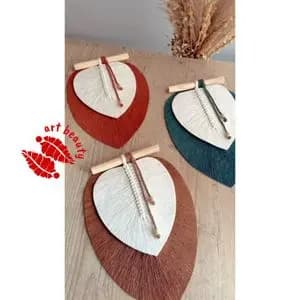 دیوارکوب دو برگ مکرومه بافی دکوراتیو طرح ناهید