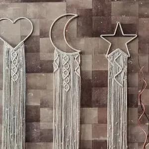 مجموعه سه عددی دیوار کوب مکرومه بافی