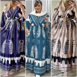 پیراهن زنانه طرح ساحلی پر