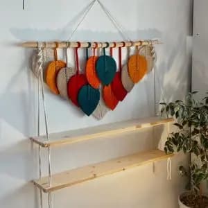 شلف مکرومه بافی مدل پاییزی سایز بزرگ