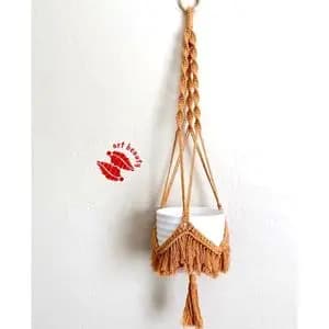 هولدر گلدان اویز مکرومه بافی طرح اقاقیا