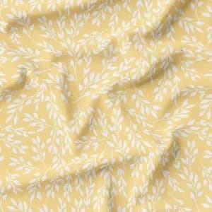 پارچه مخمل پورشه طرح گل و برگ کد 5012449