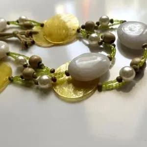 گردنبند رولباسی دستساز صدف و مروارید وارداتی