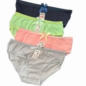 شورت زنانه نخ پنبه نهال طرح پاپیونی ساده برند نهال پک 6 عددی