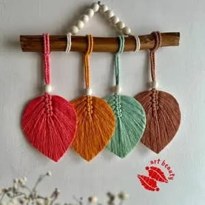 دیوارکوب برگ مکرومه مینیمال طرح کلاسیک