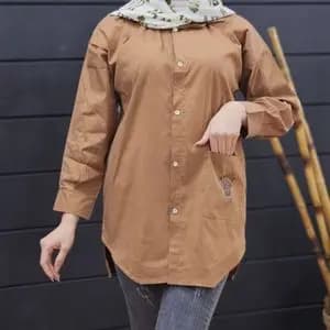 مانتو داکرون فری سایز جیب دار انتخابی شیک و کاربردی با رنگبندی متنوع