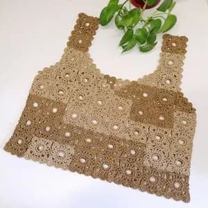 کراپ، تاپ، نیم‌تنه، زنانه، دخترانه دستبافت 0420