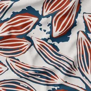 پارچه مخمل پورشه طرح گل و برگ کد 5012697