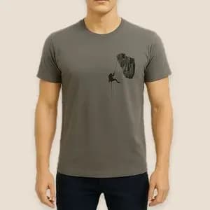 تیشرت مردانه وی وایز طرح کوهنورد نخ پنبه 1578